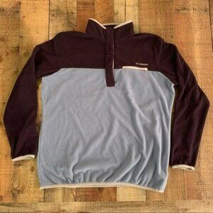 Columbia womens purple and blue fleece quarter zip jacket - XL